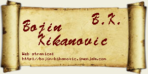 Bojin Kikanović vizit kartica